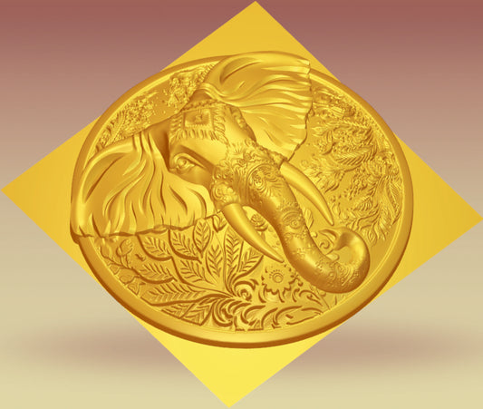 Elephant 3D carving wall art
